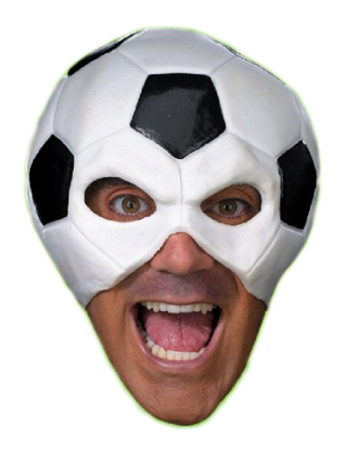Fussball Fanmaske in Fussballform aus Gummi-Latexmischung